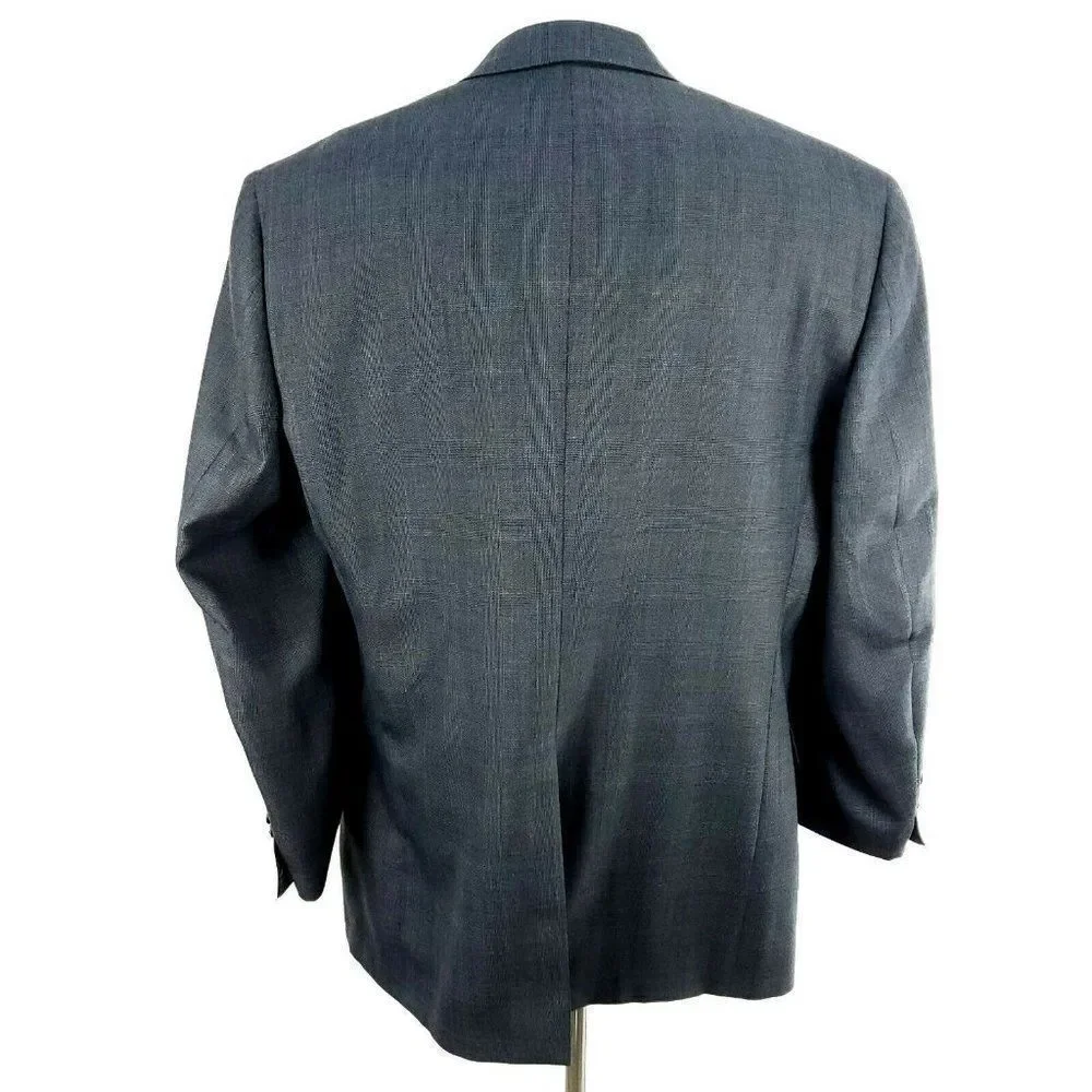 Hart Schaffner Marx 44L 2 Button Glen Check Wool‎